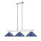 Z-Lite Cobalt Billiard, 3-Light, 14 In.W x 46 In.L x 8 In.H, Brushed Nickel/Navy Blue 152BN-MNB - alternate 6